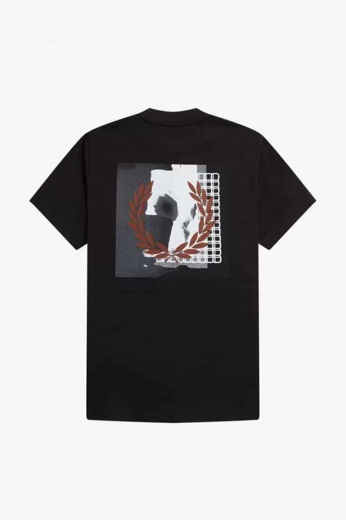 Fred Perry Rave Graphic Men’s T-Shirt Black | UKLOP7869