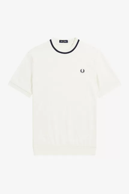 Fred Perry Reissues Crew Neck Piqué Men’s T-Shirt Beige | VNFIE0149