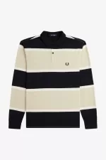 Fred Perry Relaxed Stripe Men’s Polo Shirt Oatmeal | EJYUS9208