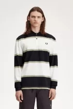 Fred Perry Relaxed Stripe Men’s Polo Shirt Snow White | BFGHY9528