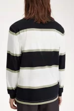 Fred Perry Relaxed Stripe Men’s Polo Shirt Snow White | BFGHY9528