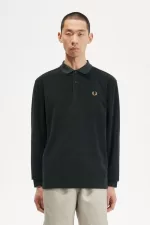 Fred Perry Relaxed Towelling Men’s Polo Shirt Night Green | ZBACQ2693