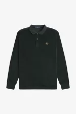 Fred Perry Relaxed Towelling Men’s Polo Shirt Night Green | ZBACQ2693