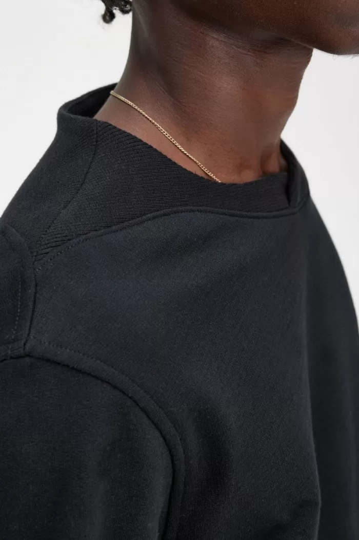 Fred Perry Rib Detail Men’s Sweatshirts Black | GSXJQ1362