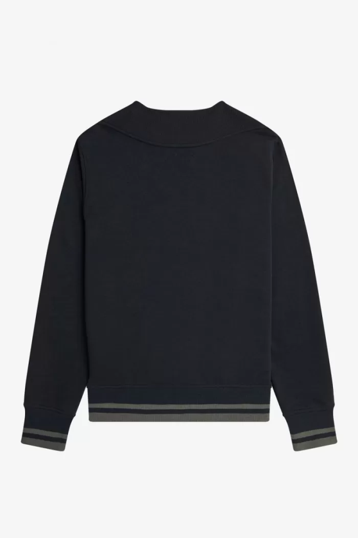 Fred Perry Rib Detail Men’s Sweatshirts Black | GSXJQ1362