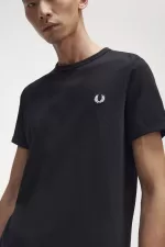 Fred Perry Ringer Men’s T-Shirt Black | ATEPI6359