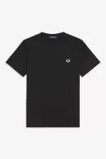 Fred Perry Ringer Men’s T-Shirt Black | ATEPI6359