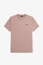 Fred Perry Ringer Men’s T-Shirt Dark Pink | XSRBH4380