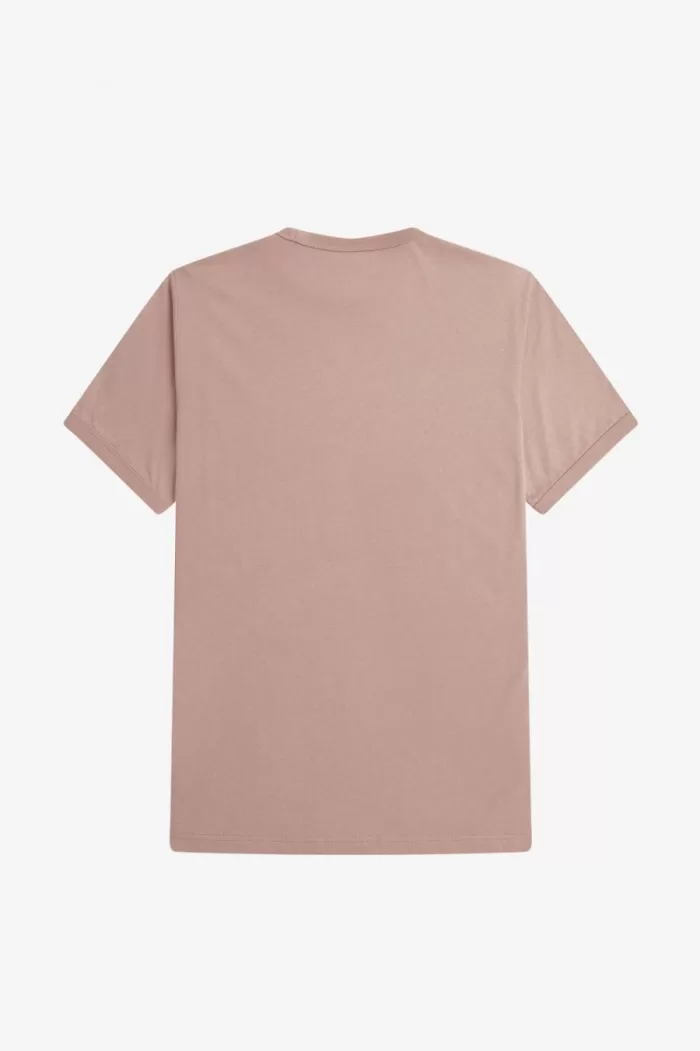 Fred Perry Ringer Men’s T-Shirt Dark Pink | XSRBH4380