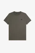 Fred Perry Ringer Men’s T-Shirt Field Green | IHMKB0123