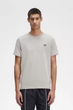 Fred Perry Ringer Men’s T-Shirt Grey | KBJIL5329