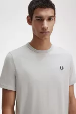 Fred Perry Ringer Men’s T-Shirt Grey | KBJIL5329