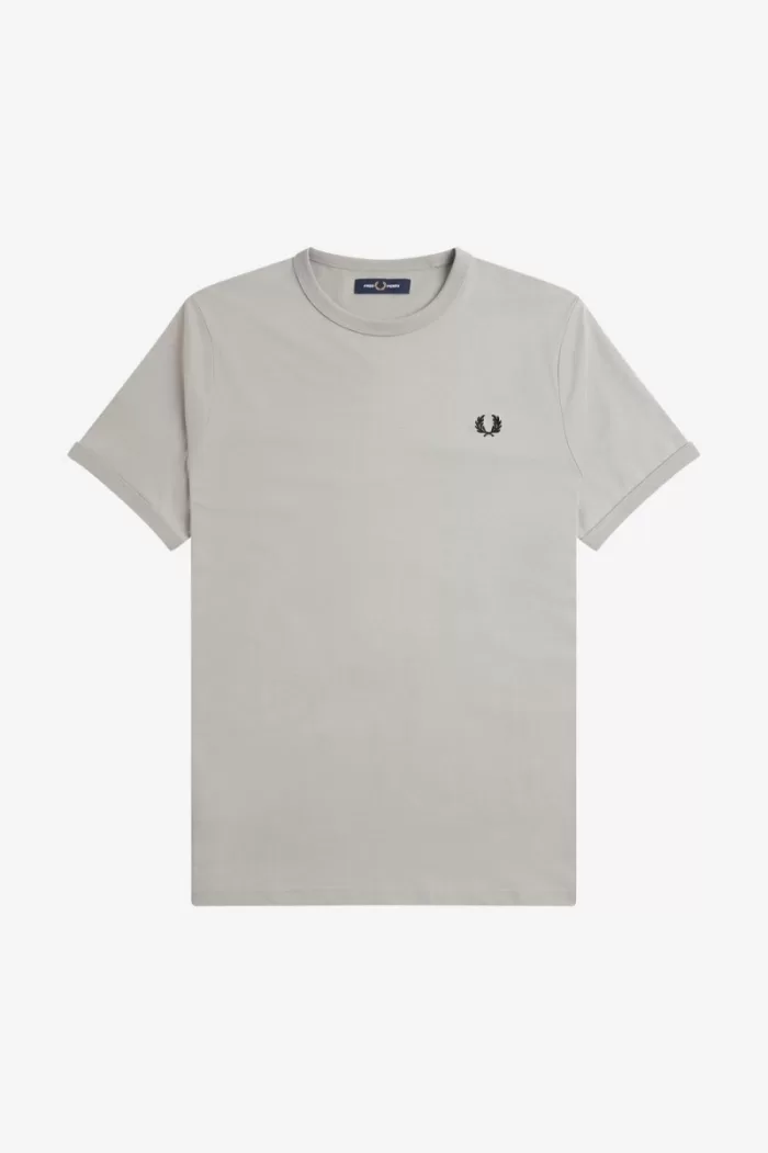 Fred Perry Ringer Men’s T-Shirt Grey | KBJIL5329