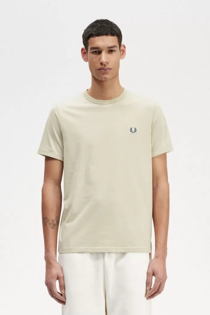 Fred Perry Ringer Men’s T-Shirt Light Mint | WIOCS1530