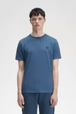 Fred Perry Ringer Men’s T-Shirt Midnight Blue | DRSGZ4152