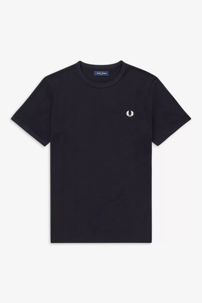 Fred Perry Ringer Men’s T-Shirt Navy | WBNCK6905