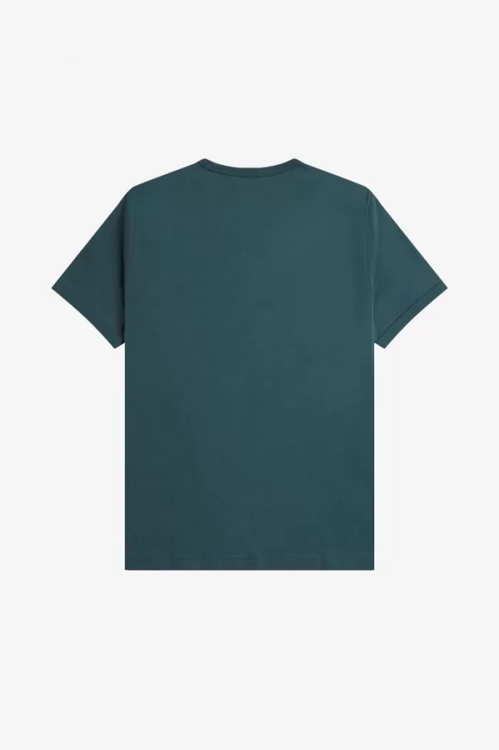 Fred Perry Ringer Men’s T-Shirt Petrol Blue | NBUSE8645