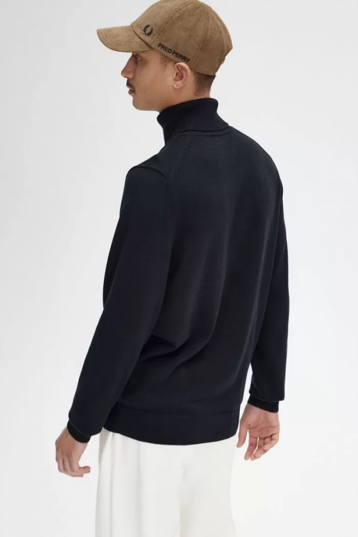 Fred Perry Roll Neck Men’s Jumper Black | CQIMT0132