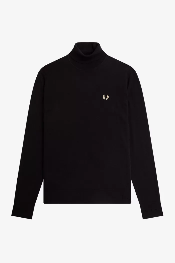 Fred Perry Roll Neck Men’s Jumper Black | CQIMT0132