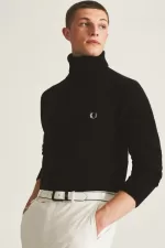 Fred Perry Roll Neck Men’s Jumper Black | SDPNB7649