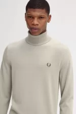 Fred Perry Roll Neck Men’s Jumper Dark Oatmeal | DFXKT9058