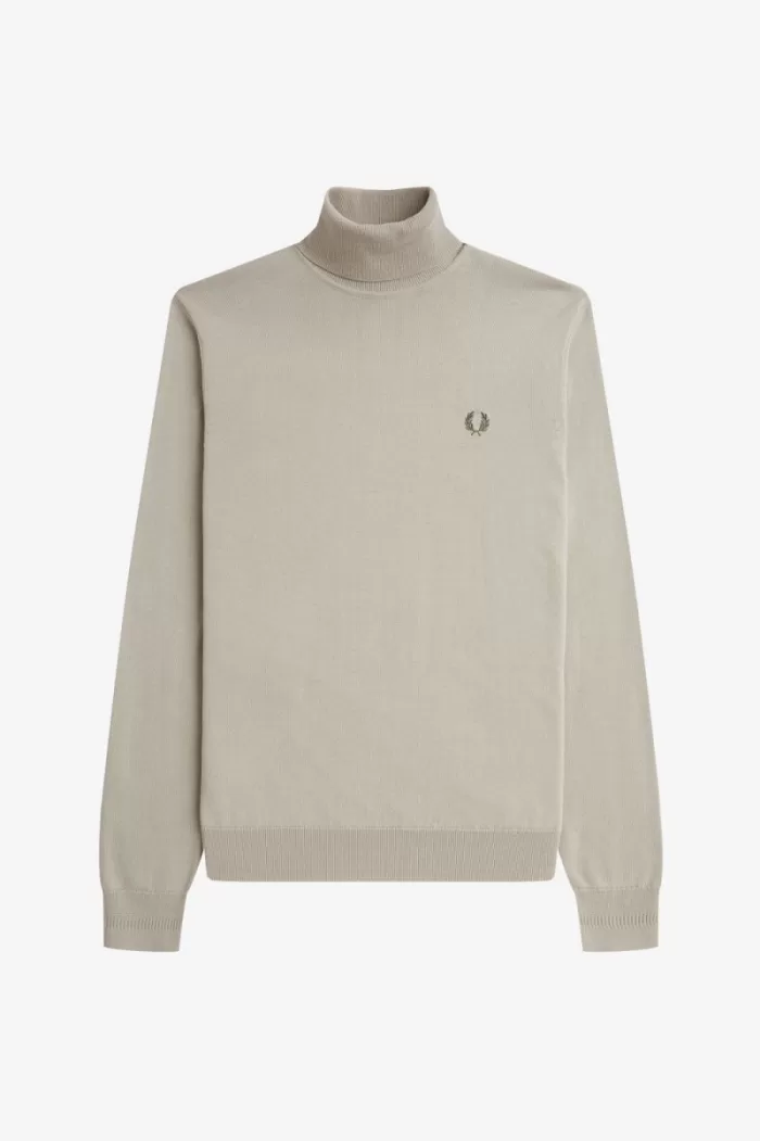 Fred Perry Roll Neck Men’s Jumper Dark Oatmeal | DFXKT9058