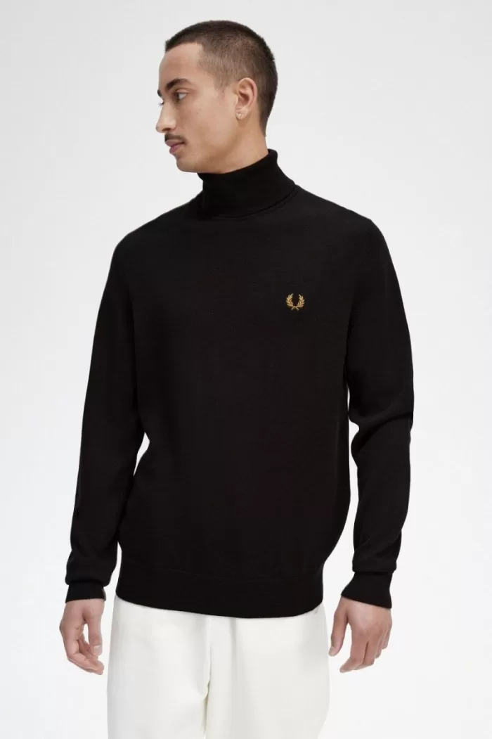 Fred Perry Roll Neck Men’s Jumper Navy | PVTOC1962