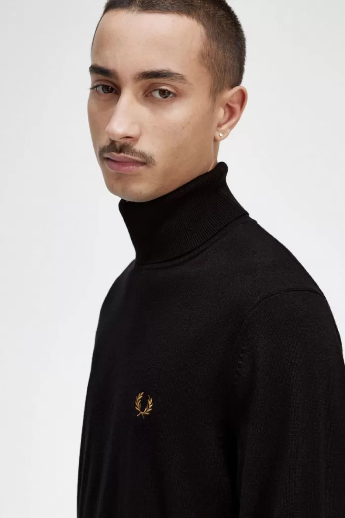 Fred Perry Roll Neck Men’s Jumper Navy | PVTOC1962