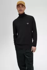 Fred Perry Roll Neck Men’s Jumper Night Green | PVLUX3502