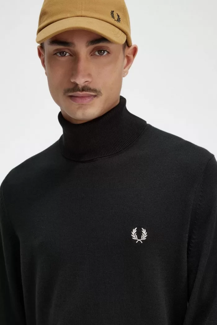 Fred Perry Roll Neck Men’s Jumper Night Green | PVLUX3502