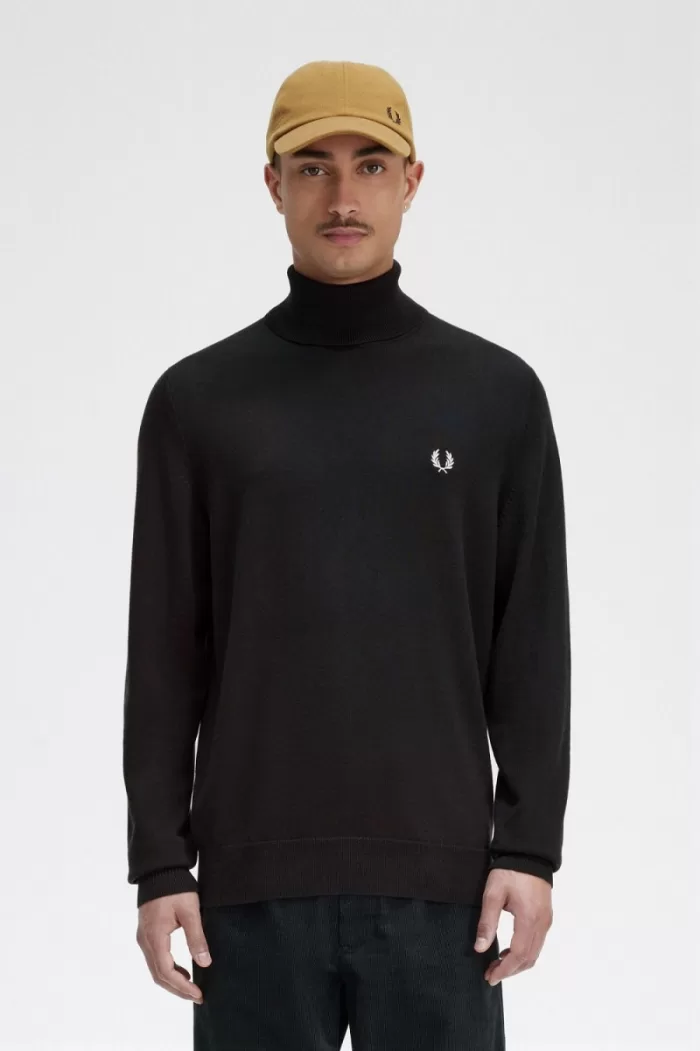 Fred Perry Roll Neck Men’s Jumper Night Green | PVLUX3502