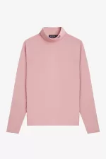 Fred Perry Roll Neck Women’s T-Shirt Dusty Rose Pink | JQRPZ7684