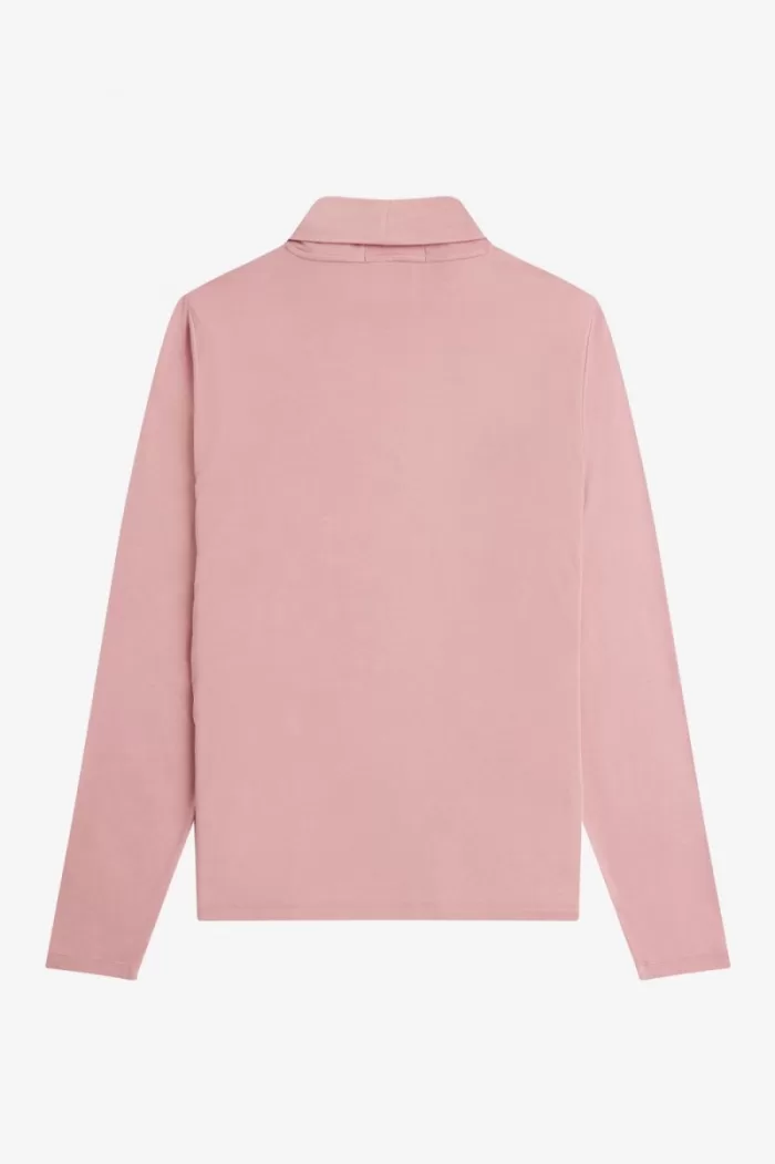 Fred Perry Roll Neck Women’s T-Shirt Dusty Rose Pink | JQRPZ7684