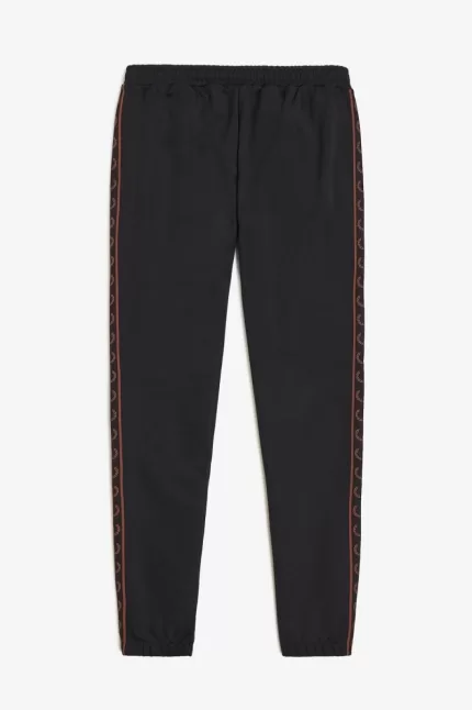 Fred Perry Seasonal Taped Track Men’s Pants Black Whisky Brown | MIDQO4017