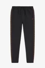 Fred Perry Seasonal Taped Track Men’s Pants Black Whisky Brown | MIDQO4017