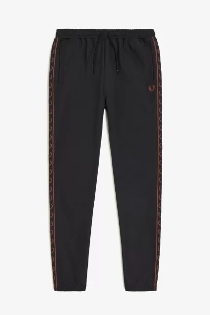 Fred Perry Seasonal Taped Track Men’s Pants Black Whisky Brown | MIDQO4017