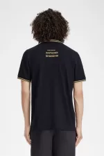 Fred Perry Shanghai M12 Men’s Polo Shirt Black Champagne | EXBZG3065