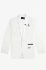 Fred Perry Shawl Collar Blazer Men’s Jackets White | PNQGS1403