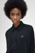 Fred Perry Sheer Sleeve Women’s Cardigan Black | LQHSM5629