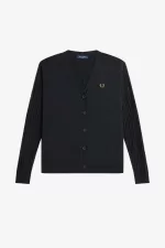 Fred Perry Sheer Sleeve Women’s Cardigan Black | LQHSM5629