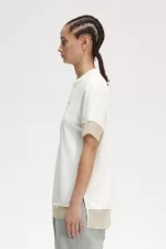 Fred Perry Sheer Trim Piqué Women’s T-Shirt Snow White | IXGZW5960