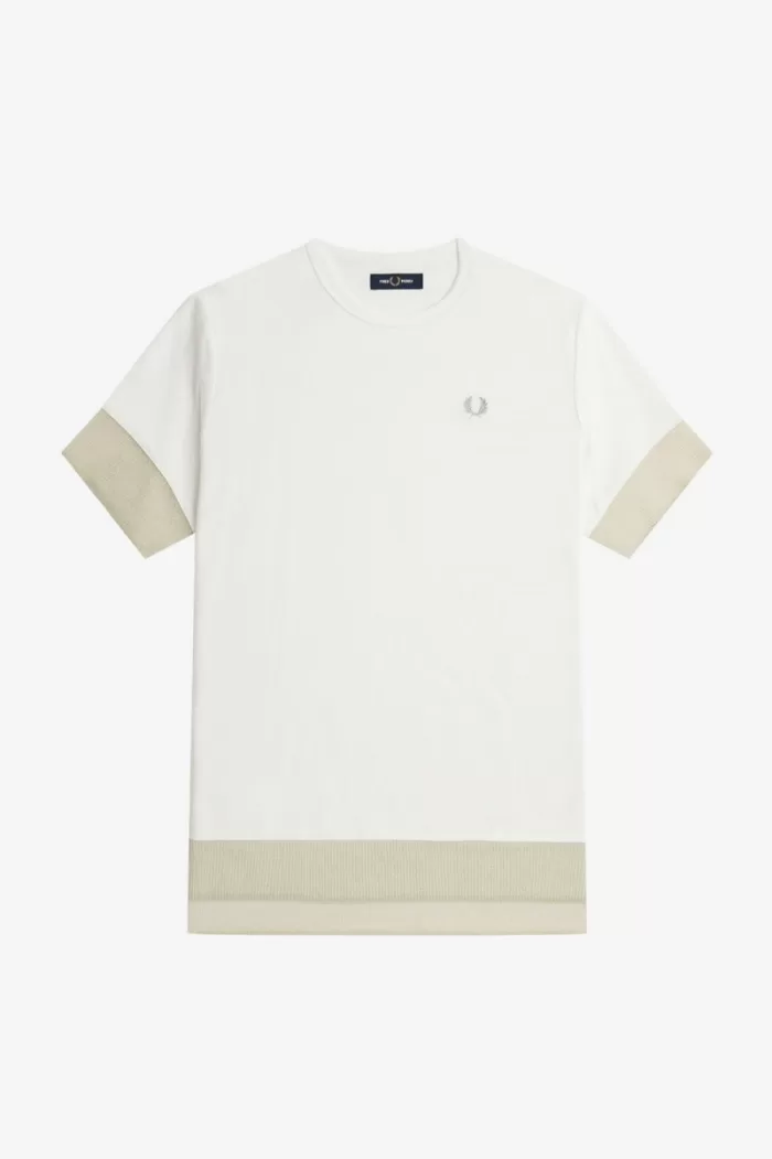 Fred Perry Sheer Trim Piqué Women’s T-Shirt Snow White | IXGZW5960