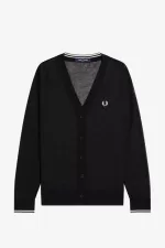 Fred Perry Sheer V-Neck Women’s Cardigan Black | FHVWS7913