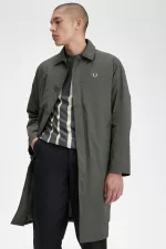 Fred Perry Shell Mac Men’s Parka Field Green | HQORB8543