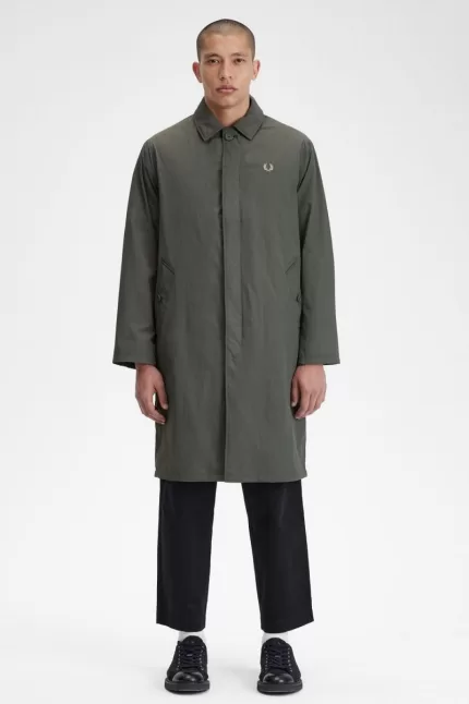 Fred Perry Shell Mac Men’s Parka Field Green | HQORB8543