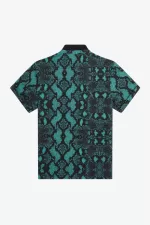 Fred Perry Snake Print Women’s Polo Shirt Deep Mint | QXRLK4790