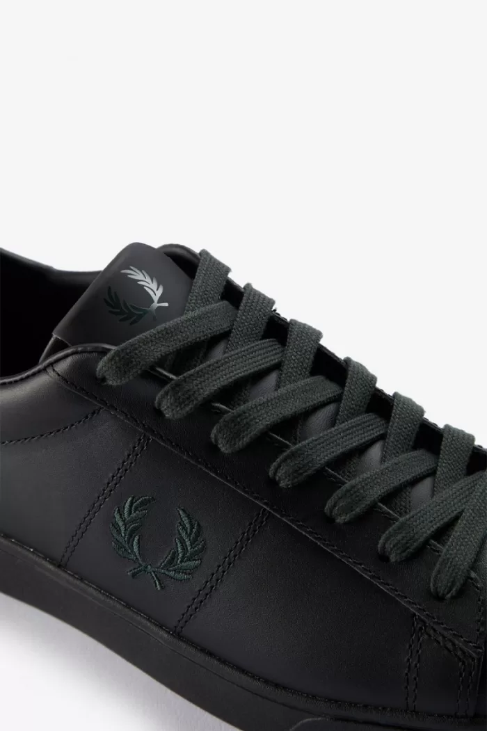 Fred Perry Spencer Men’s Tennis Shoes Black Night Green | VQTPY8024