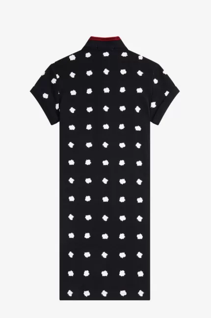 Fred Perry Spot Print Piqué Women’s Dress Black | PDNYX2478