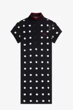 Fred Perry Spot Print Piqué Women’s Dress Black | PDNYX2478