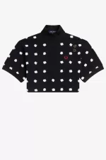 Fred Perry Spot Print Piqué Women’s Polo Shirt Black | QICHM5170